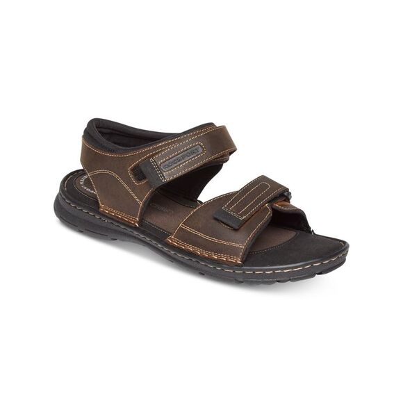 ROCKPORT Other - NWT ROCKPORT Mens Brown Darwyn Quarter Strap Open Leather Sandals Shoes 11.5